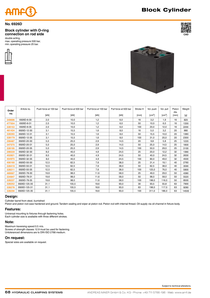 AMF Catalogue Hydraulic clamping systems Nb. : 2023 - Page 68