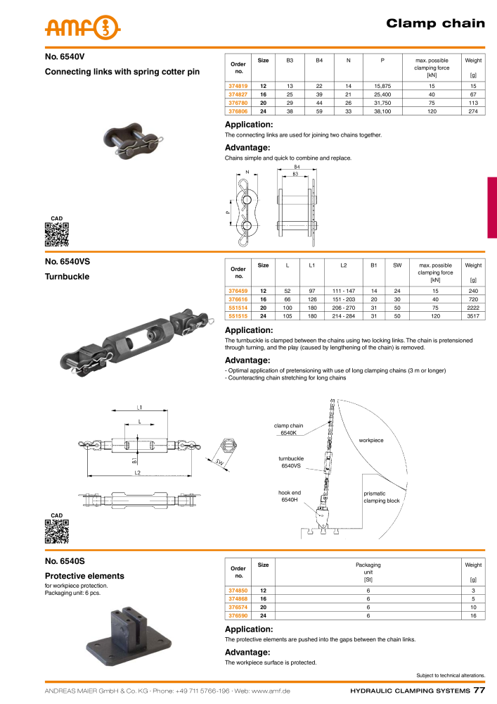 AMF Catalogue Hydraulic clamping systems NO.: 2023 - Page 77