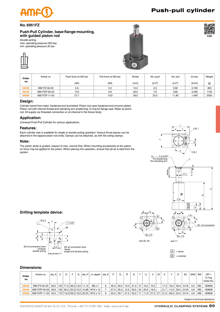 AMF Catalogue Hydraulic clamping systems NO.: 2023 - Page 89