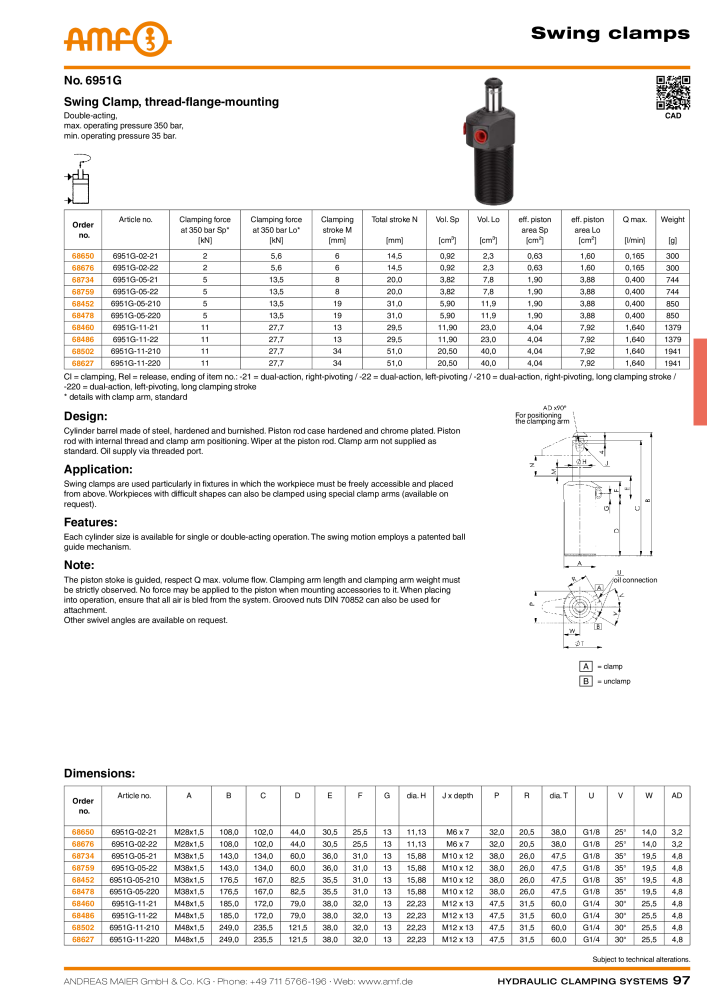 AMF Catalogue Hydraulic clamping systems NR.: 2023 - Side 97