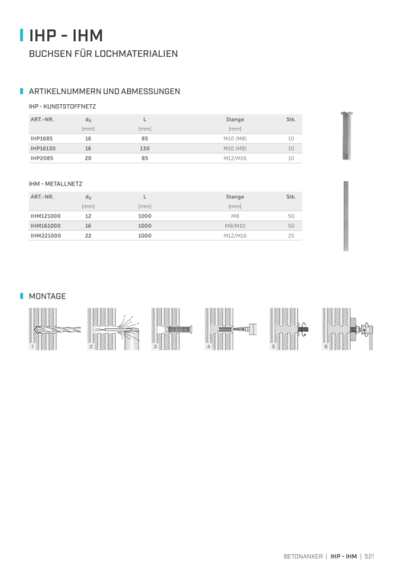 RothoBlaas FE210230 IHM ANKERHULS METAAL 1M Ø12 IHM121000