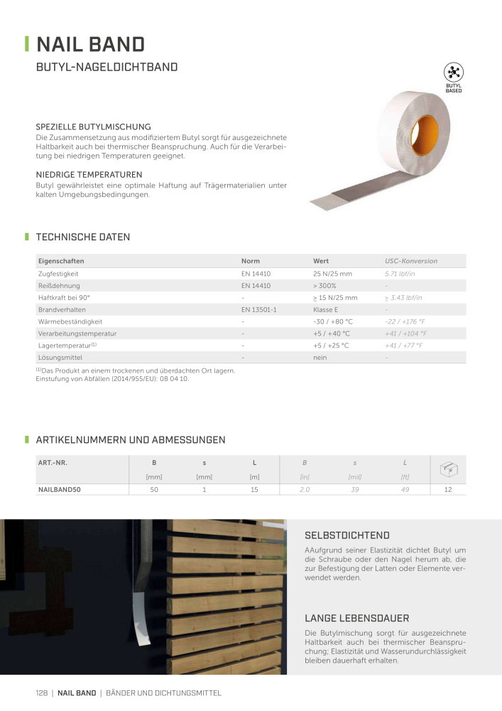 Rothoblaas - Bänder, Dichtungsmittel  und Bahnen Nb. : 20233 - Page 128