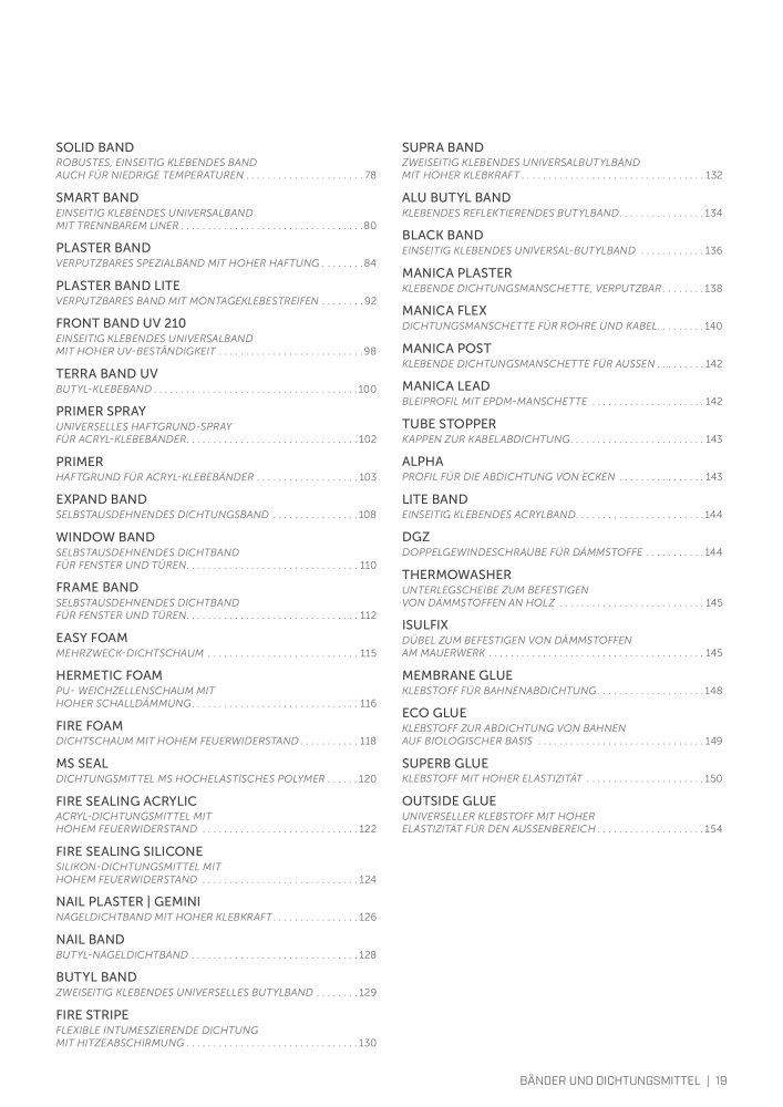 Rothoblaas - Bänder, Dichtungsmittel  und Bahnen NR.: 20233 - Seite 19