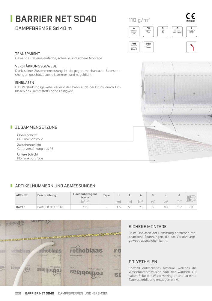 Rothoblaas - Bänder, Dichtungsmittel  und Bahnen Nº: 20233 - Página 206