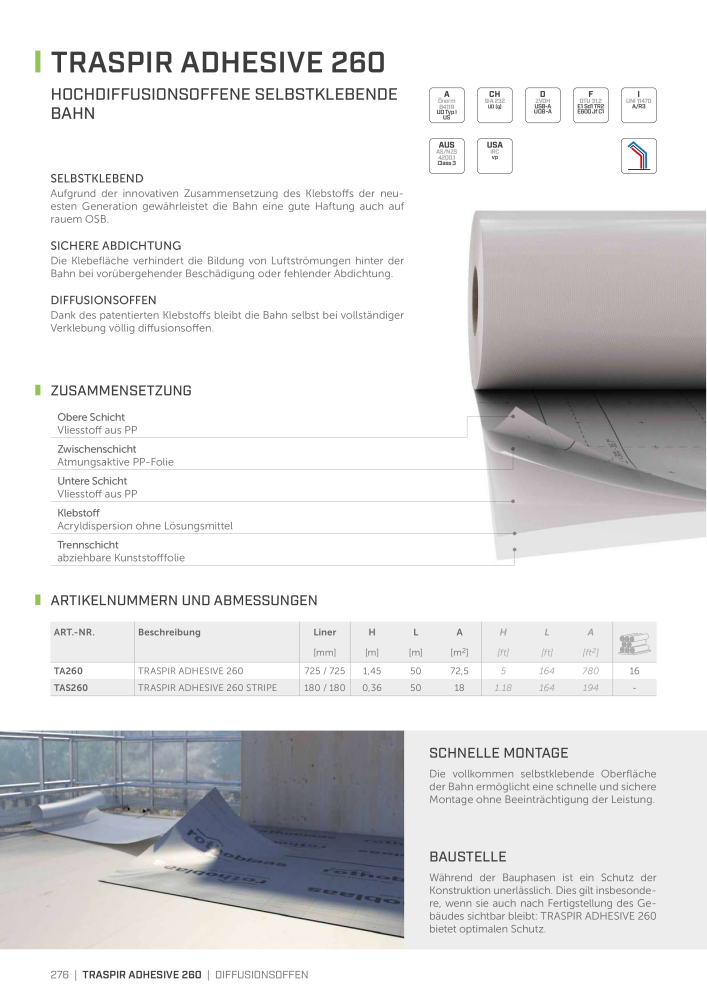 Rothoblaas - Bänder, Dichtungsmittel  und Bahnen Nb. : 20233 - Page 276