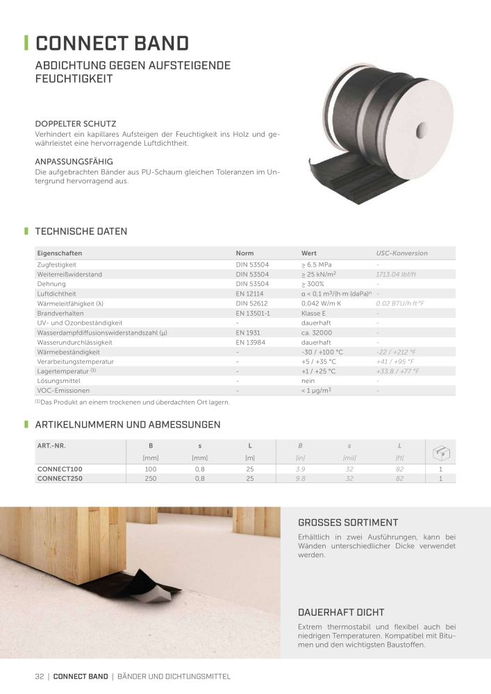 Rothoblaas - Bänder, Dichtungsmittel  und Bahnen Nb. : 20233 - Page 32