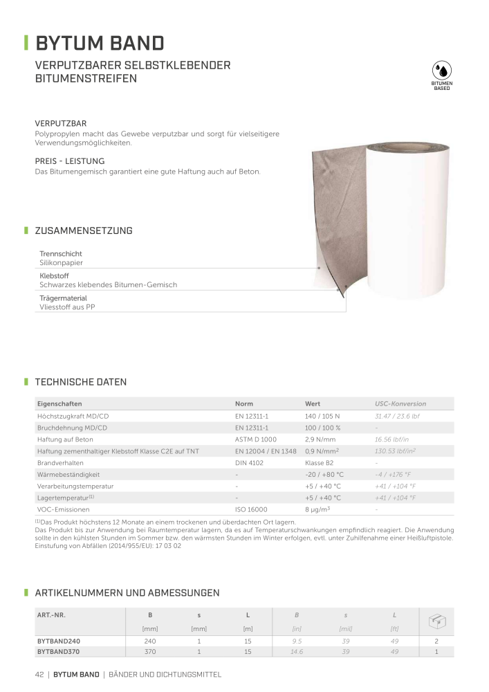 Rothoblaas - Bänder, Dichtungsmittel  und Bahnen NO.: 20233 - Page 42