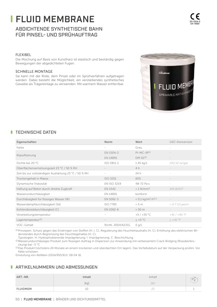 Rothoblaas - Bänder, Dichtungsmittel  und Bahnen Nb. : 20233 - Page 50