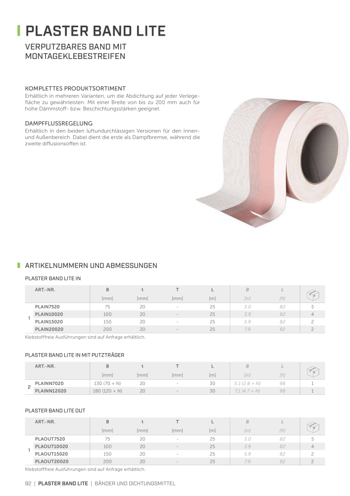 Rothoblaas - Bänder, Dichtungsmittel  und Bahnen NR.: 20233 - Seite 92