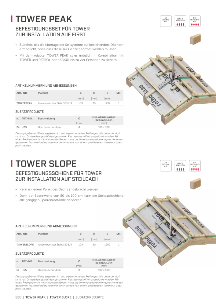 Rothoblaas - Absturzsicherungssysteme und Schutzeinrichtungen NR.: 20235 - Seite 228