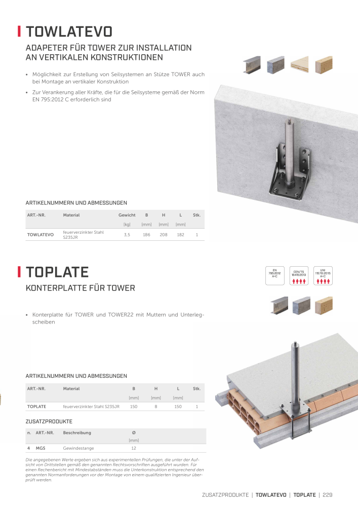 Rothoblaas - Absturzsicherungssysteme und Schutzeinrichtungen Nb. : 20235 - Page 229