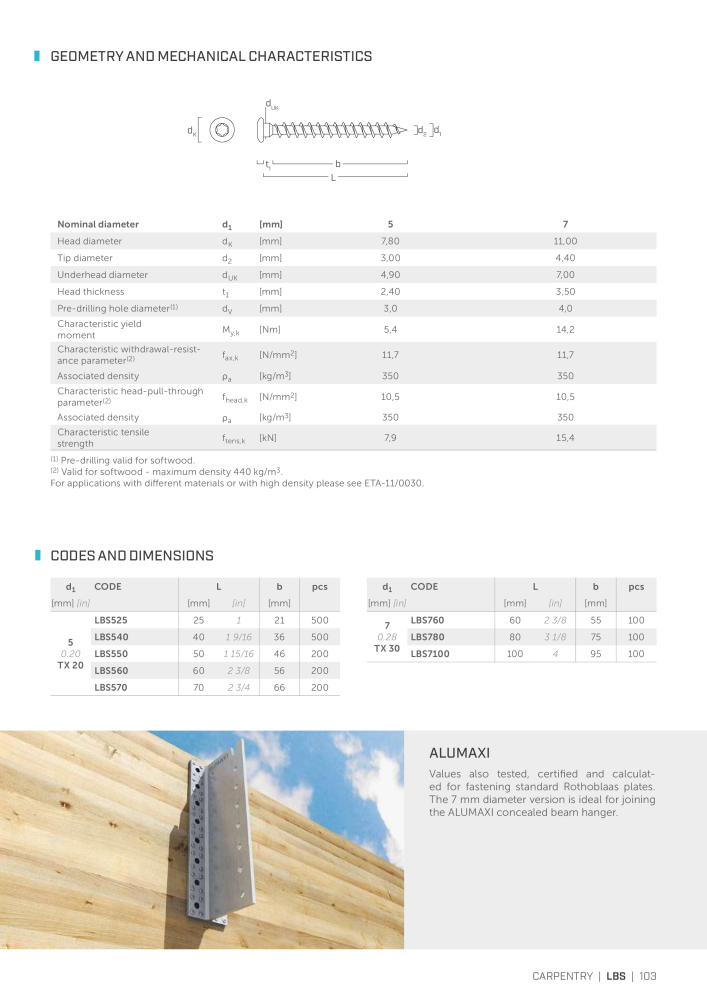 Rothoblaas - Wood screws and connectors NR.: 20238 - Seite 103