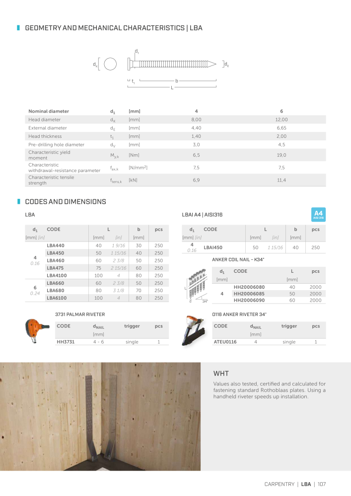 Rothoblaas - Wood screws and connectors NO.: 20238 - Page 107