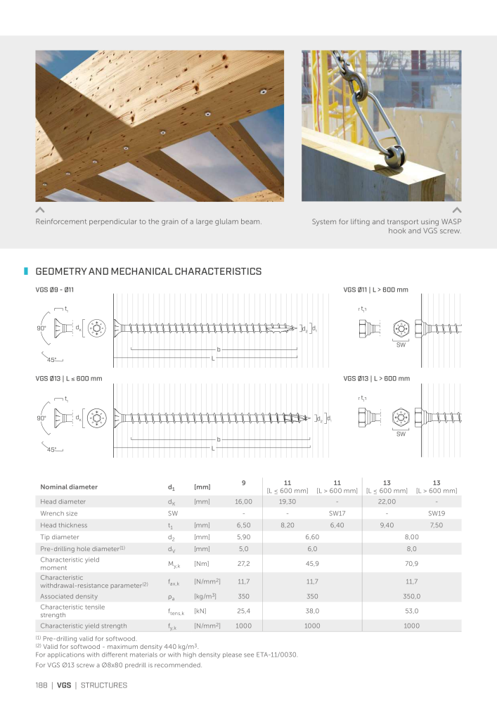 Rothoblaas - Wood screws and connectors Nº: 20238 - Página 188