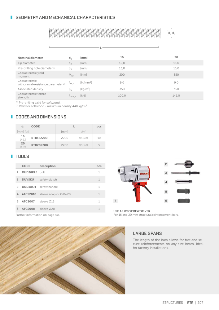 Rothoblaas - Wood screws and connectors NO.: 20238 - Page 207