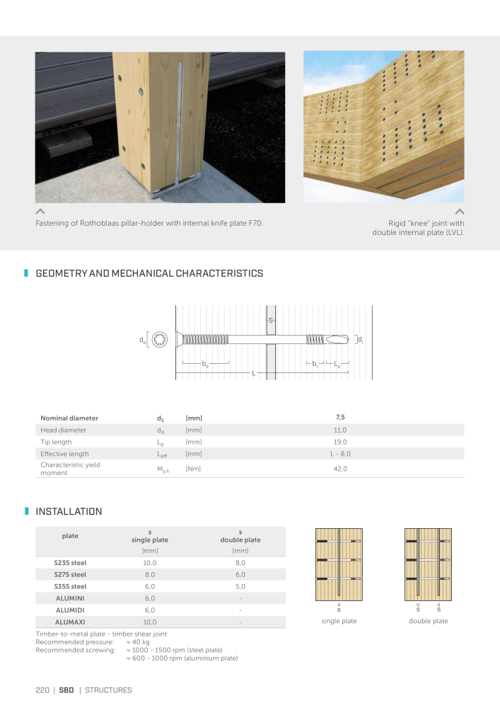 Rothoblaas - Wood screws and connectors NO.: 20238 - Page 220