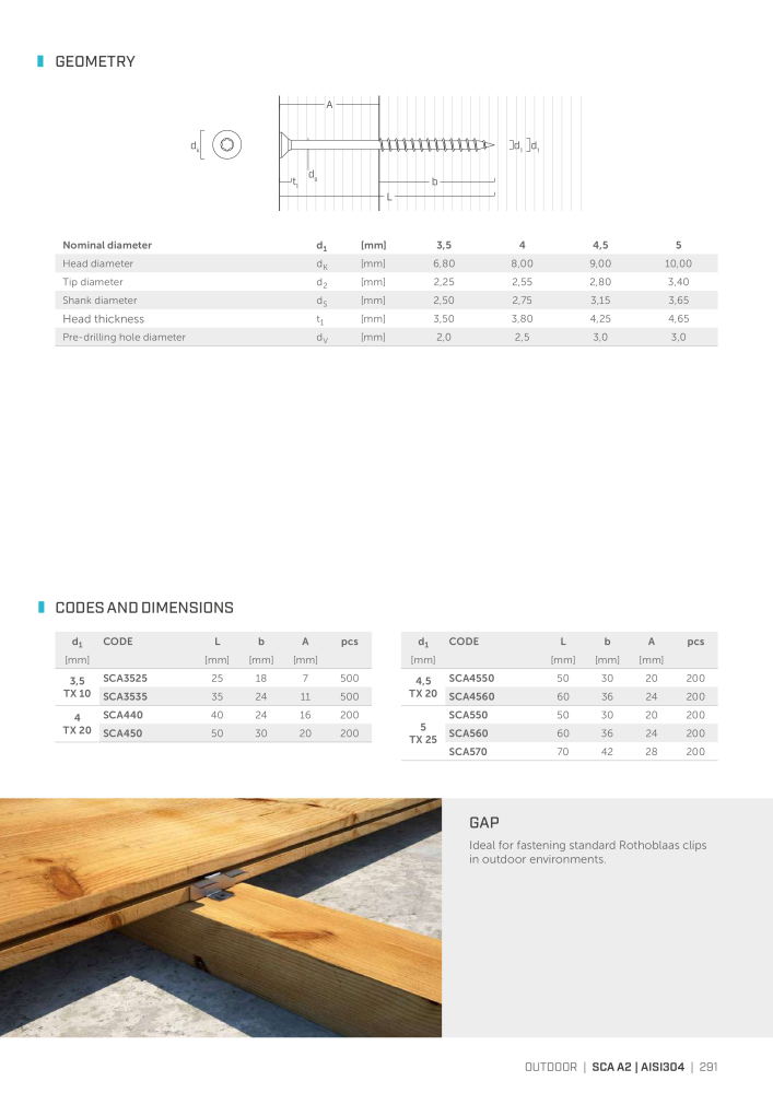 Rothoblaas - Wood screws and connectors Nº: 20238 - Página 291