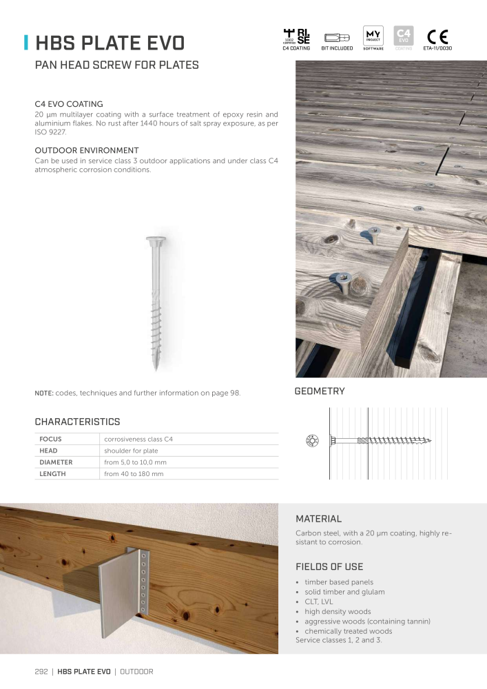 Rothoblaas - Wood screws and connectors Nº: 20238 - Página 292