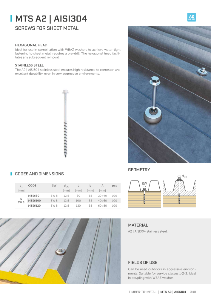 Rothoblaas - Wood screws and connectors Nº: 20238 - Página 349