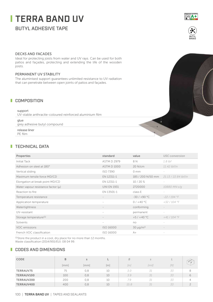 Rothoblaas - Tapes, Sealants and Membranes Nb. : 20245 - Page 100