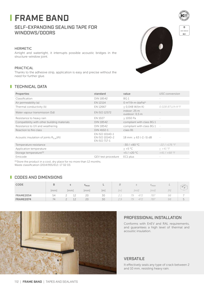 Rothoblaas - Tapes, Sealants and Membranes NO.: 20245 - Page 112