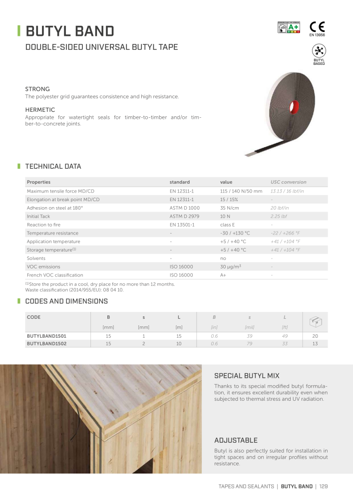 Rothoblaas - Tapes, Sealants and Membranes NR.: 20245 - Pagina 129