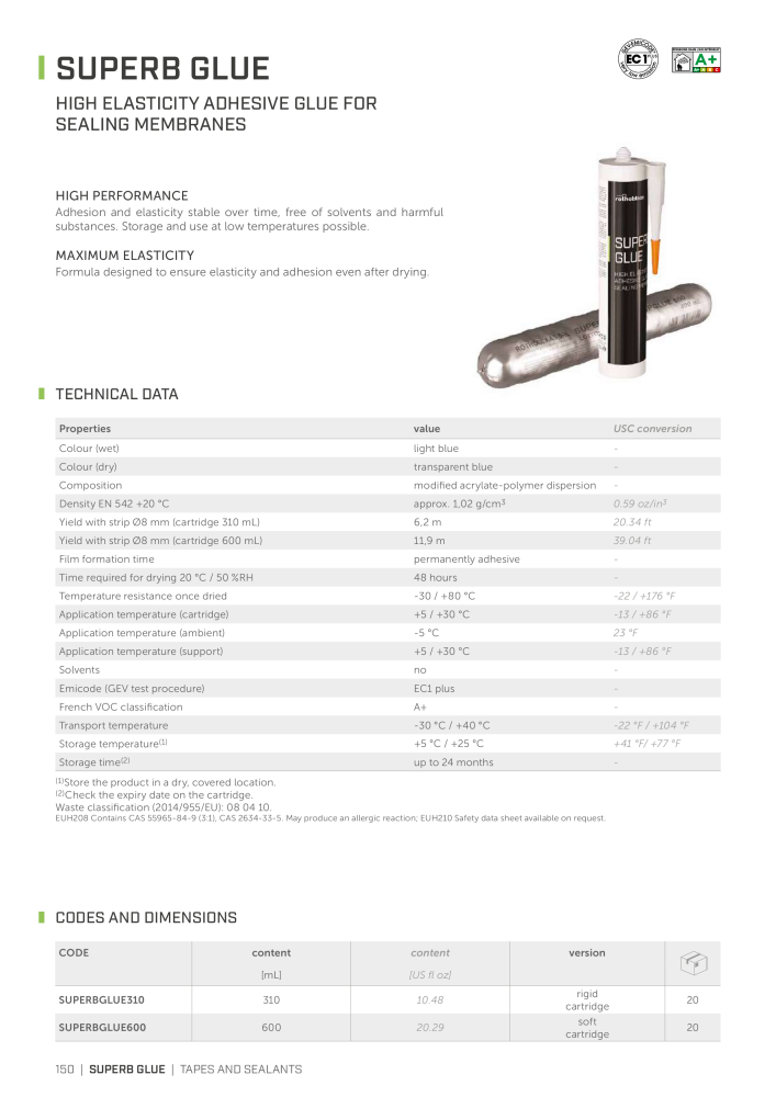 Rothoblaas - Tapes, Sealants and Membranes NR.: 20245 - Pagina 150