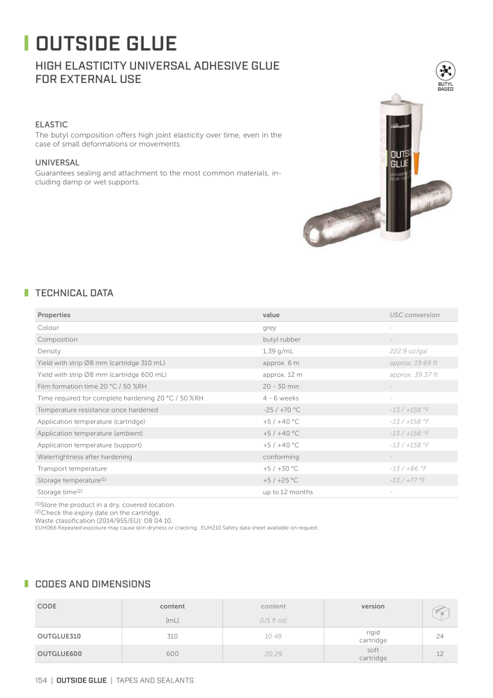 Rothoblaas - Tapes, Sealants and Membranes NO.: 20245 - Page 154