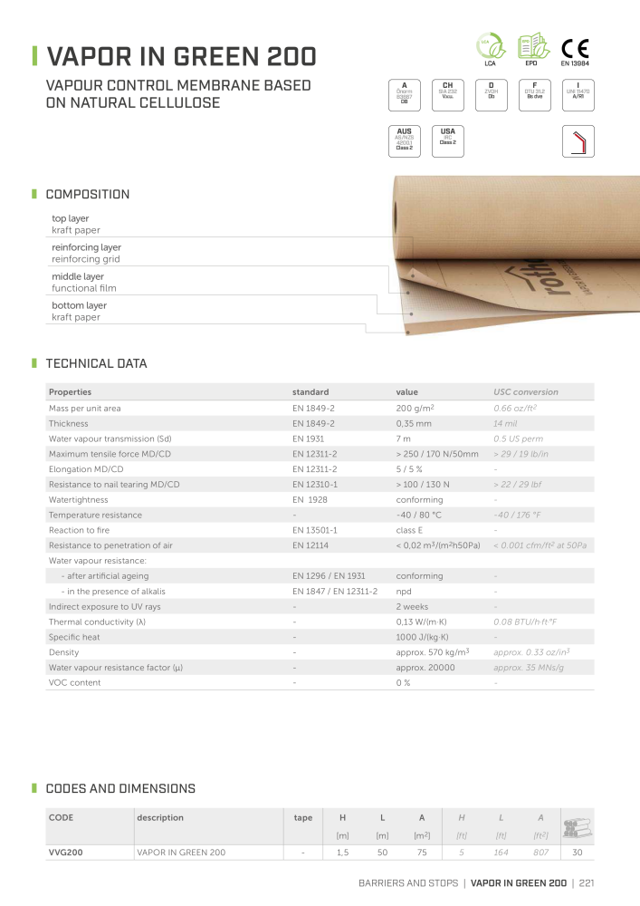 Rothoblaas - Tapes, Sealants and Membranes NO.: 20245 - Page 221