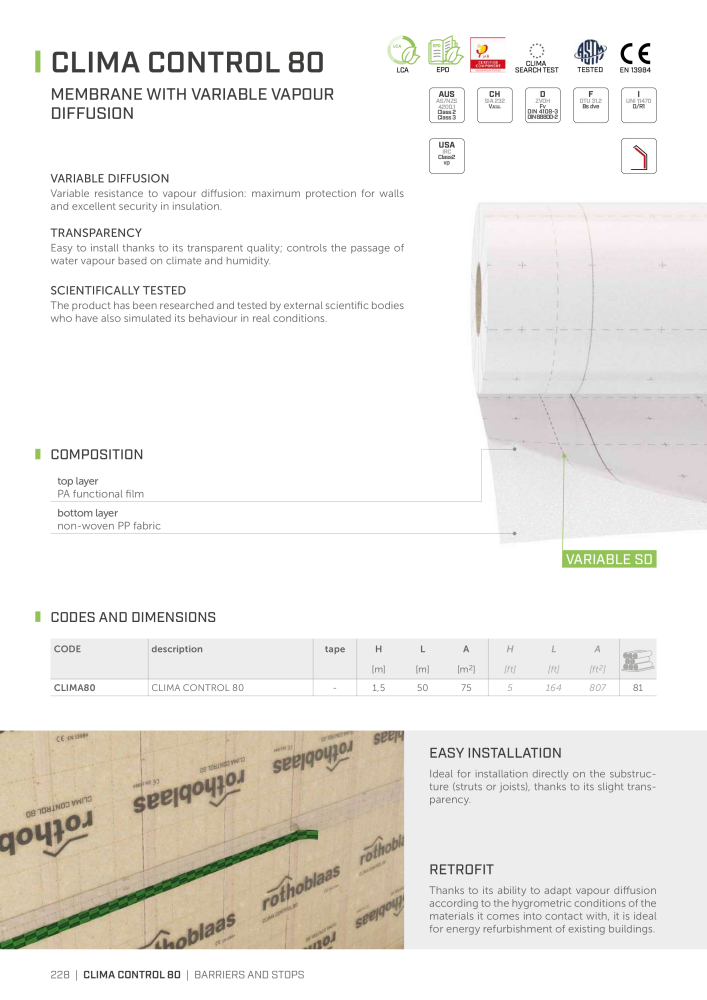 Rothoblaas - Tapes, Sealants and Membranes NR.: 20245 - Seite 228