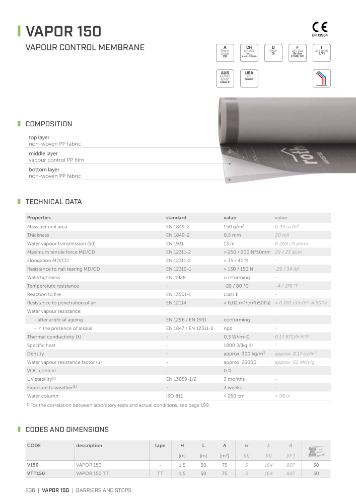 Rothoblaas - Tapes, Sealants and Membranes NR.: 20245 - Pagina 236