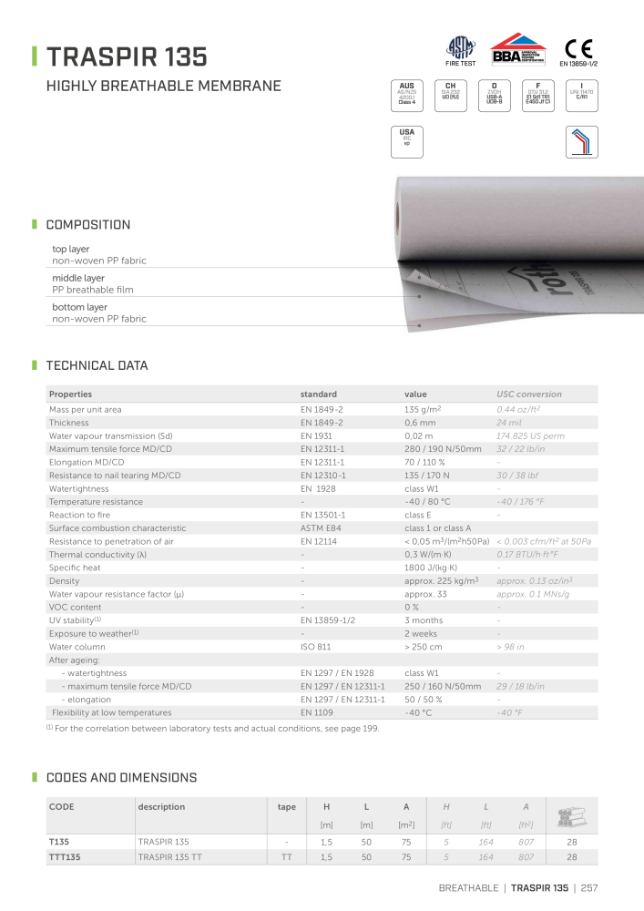 Rothoblaas - Tapes, Sealants and Membranes Nb. : 20245 - Page 257