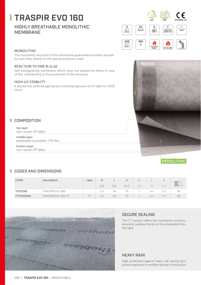 Rothoblaas - Tapes, Sealants and Membranes NR.: 20245 - Seite 262