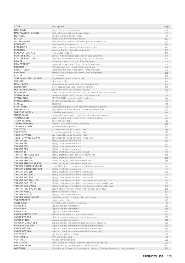 Rothoblaas - Tapes, Sealants and Membranes Nb. : 20245 - Page 335