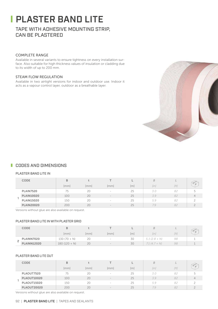 Rothoblaas - Tapes, Sealants and Membranes NR.: 20245 - Pagina 92