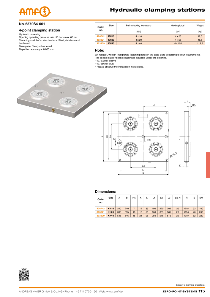 AMF Catalogue ZERO-POINT SYSTEMS NR.: 2025 - Seite 115