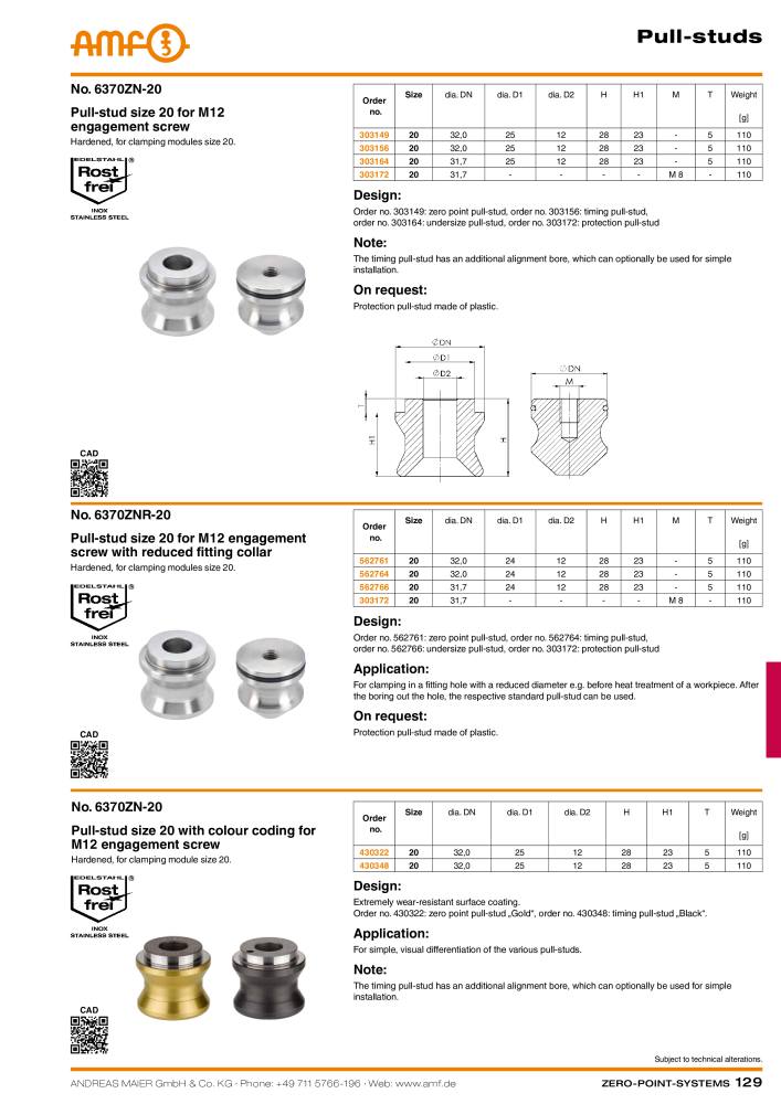 AMF Catalogue ZERO-POINT SYSTEMS NR.: 2025 - Seite 129