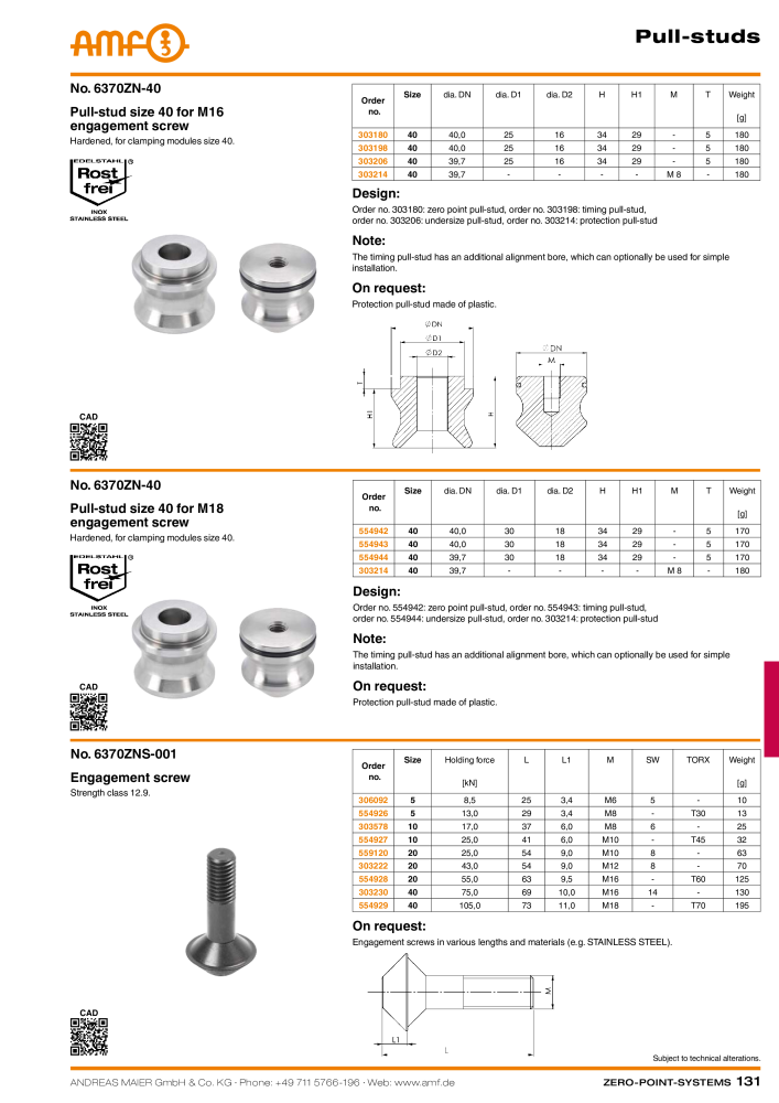 AMF Catalogue ZERO-POINT SYSTEMS NR.: 2025 - Seite 131