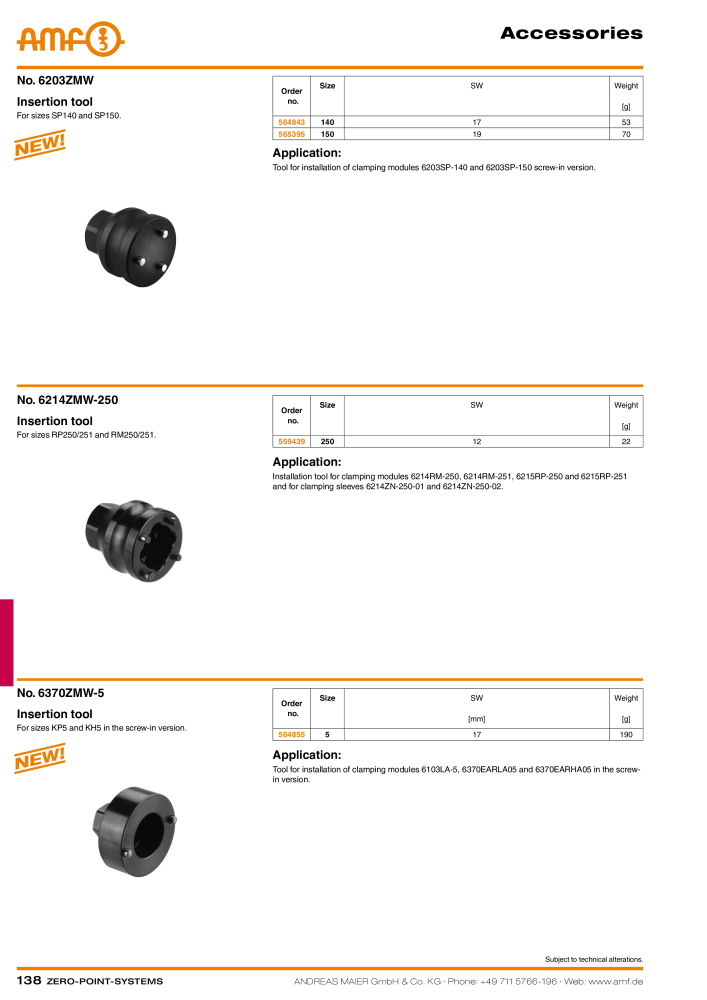 AMF Catalogue ZERO-POINT SYSTEMS Nb. : 2025 - Page 138