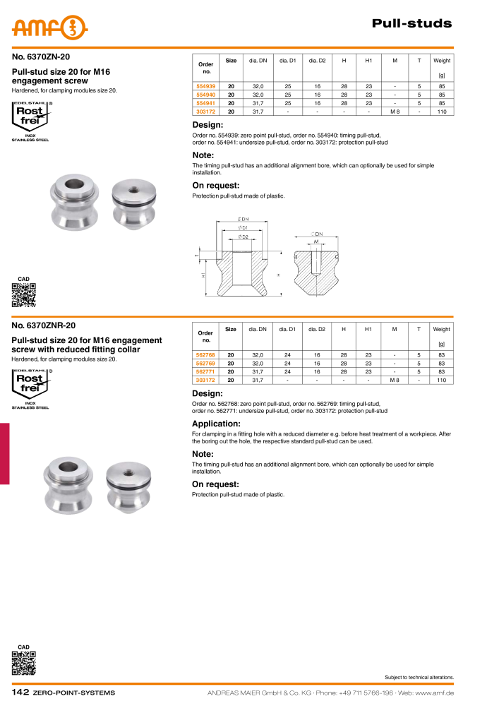 AMF Catalogue ZERO-POINT SYSTEMS NR.: 2025 - Side 142