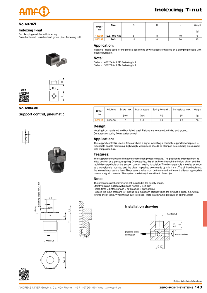 AMF Catalogue ZERO-POINT SYSTEMS Č. 2025 - Strana 143