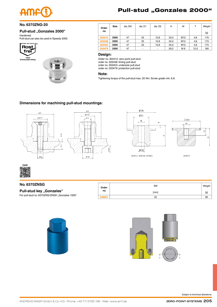 AMF Catalogue ZERO-POINT SYSTEMS NO.: 2025 - Page 205