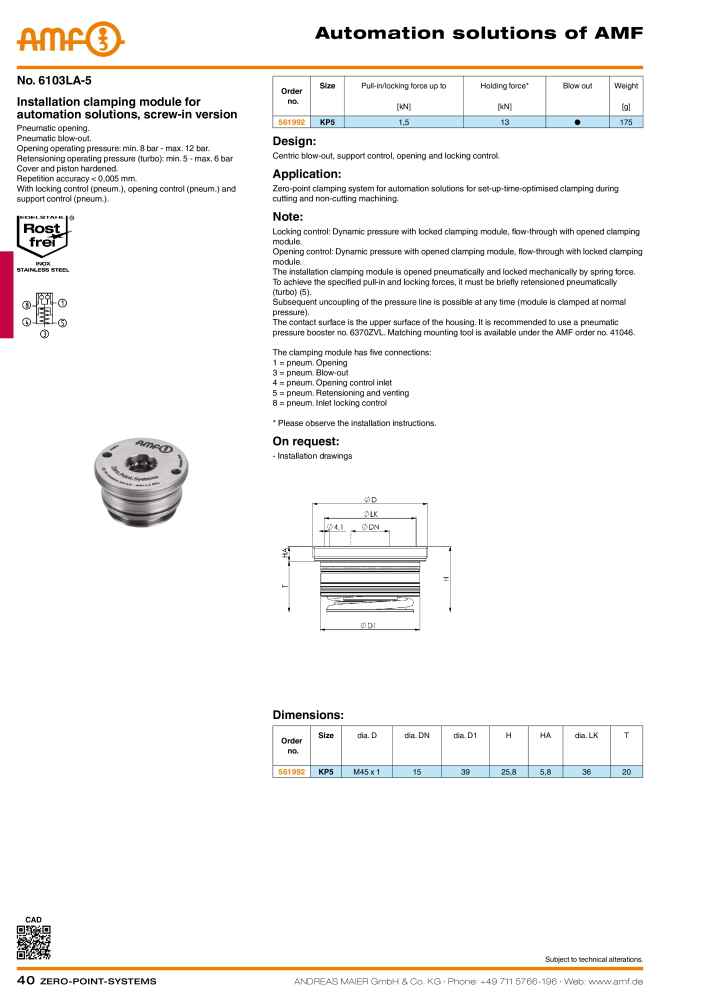 AMF Catalogue ZERO-POINT SYSTEMS Nb. : 2025 - Page 40