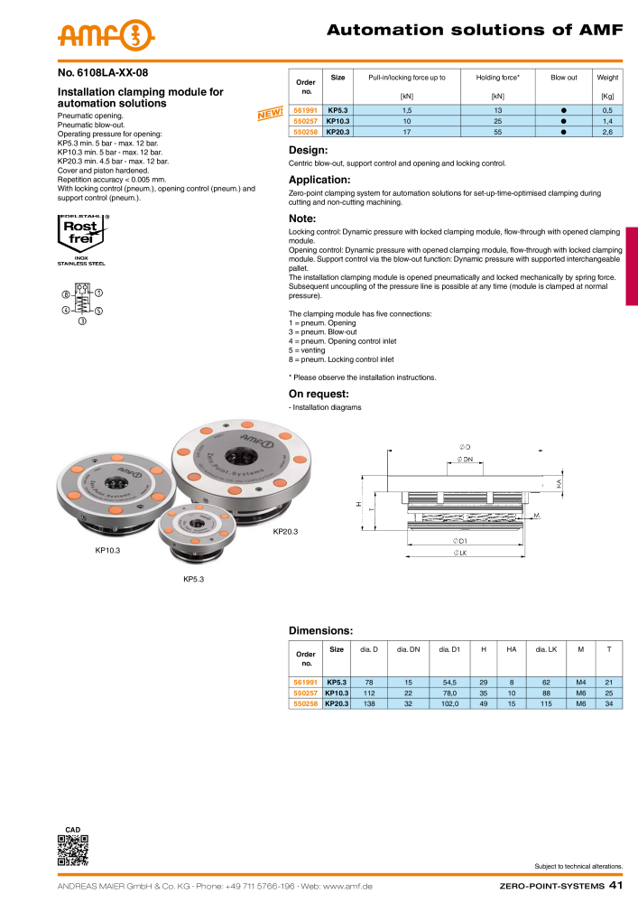 AMF Catalogue ZERO-POINT SYSTEMS Nº: 2025 - Página 41