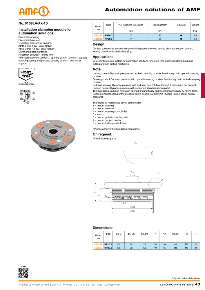 AMF Catalogue ZERO-POINT SYSTEMS NO.: 2025 - Page 43