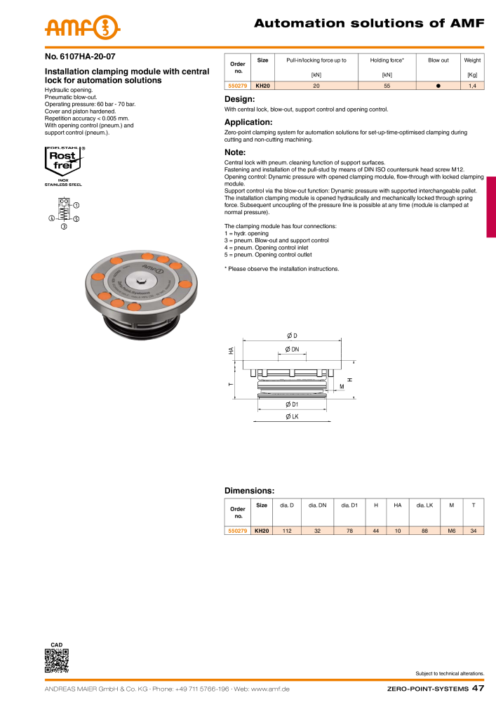 AMF Catalogue ZERO-POINT SYSTEMS Č. 2025 - Strana 47