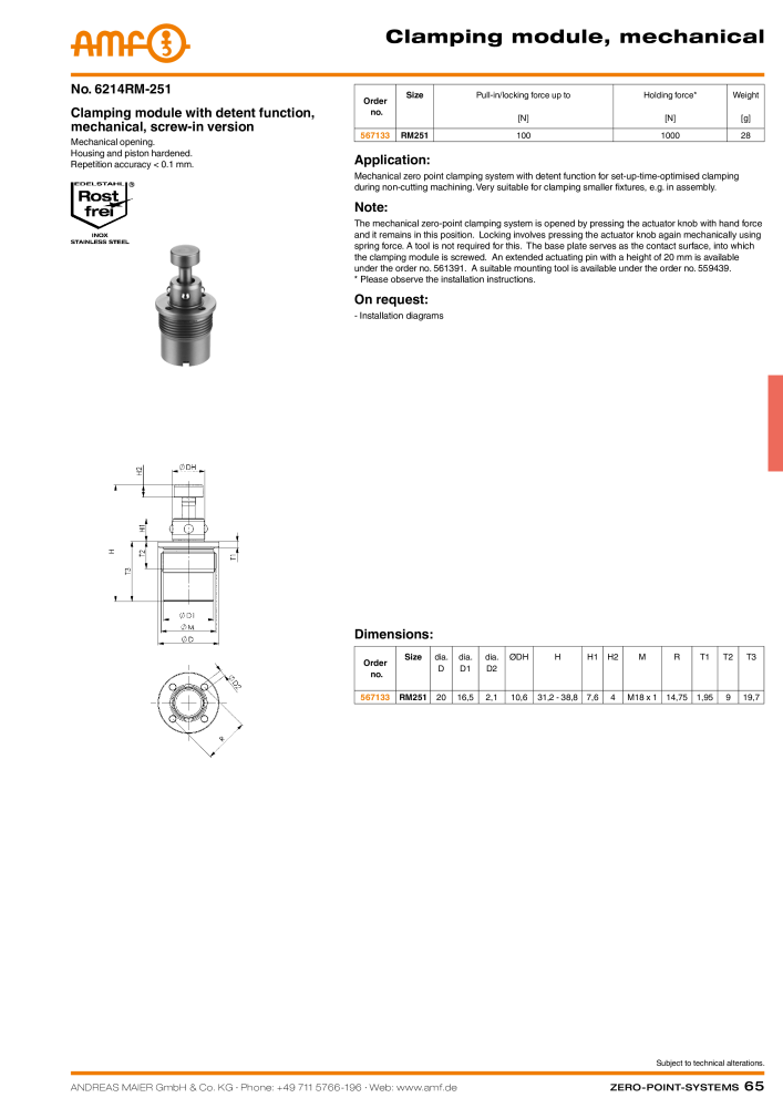 AMF Catalogue ZERO-POINT SYSTEMS NR.: 2025 - Seite 65