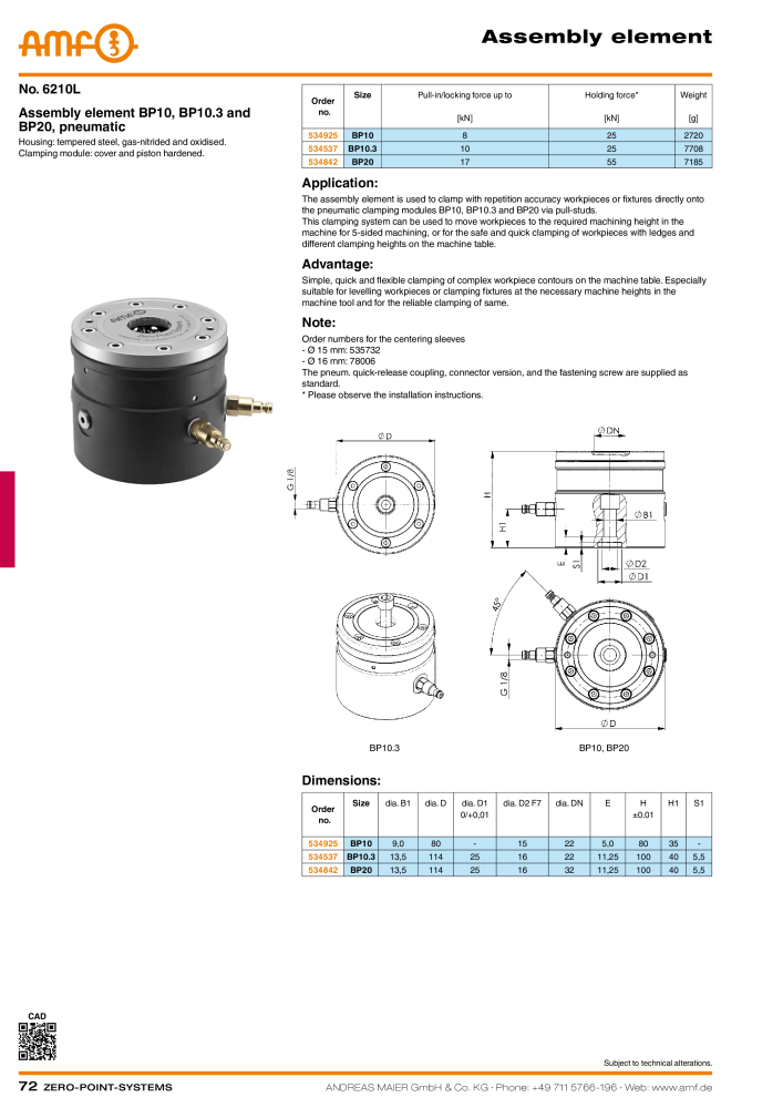 AMF Catalogue ZERO-POINT SYSTEMS NR.: 2025 - Seite 72