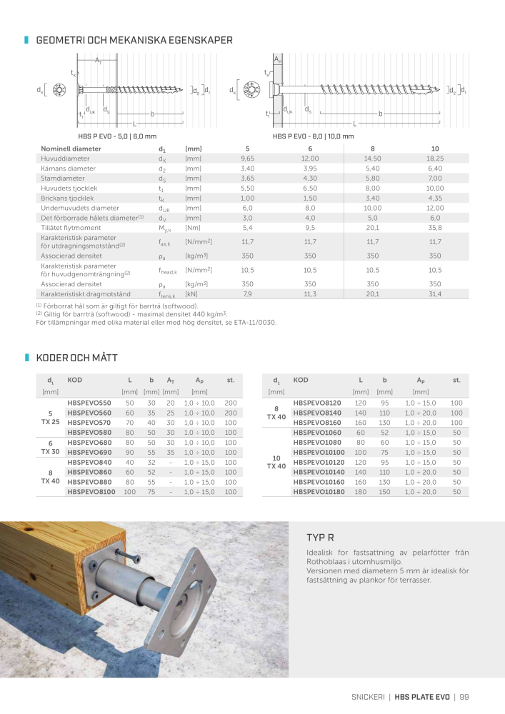 Rothoblaas - Träskruvar och kopplingar NEJ.: 20252 - Sida 99