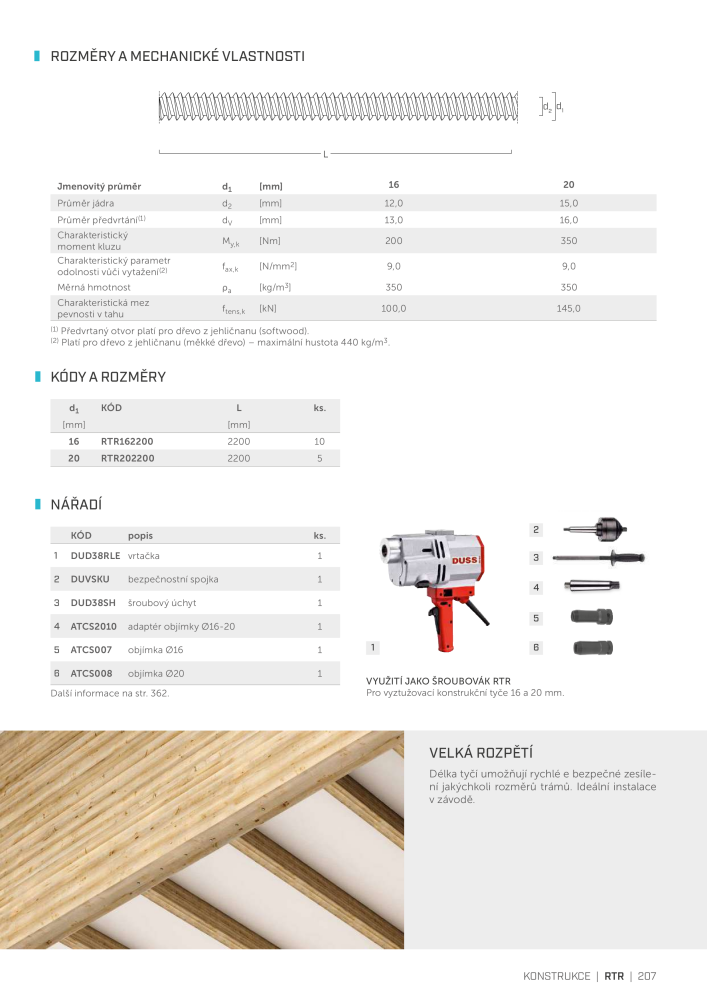 Rothoblaas - Vruty a spojky do dřeva Č. 20255 - Strana 207
